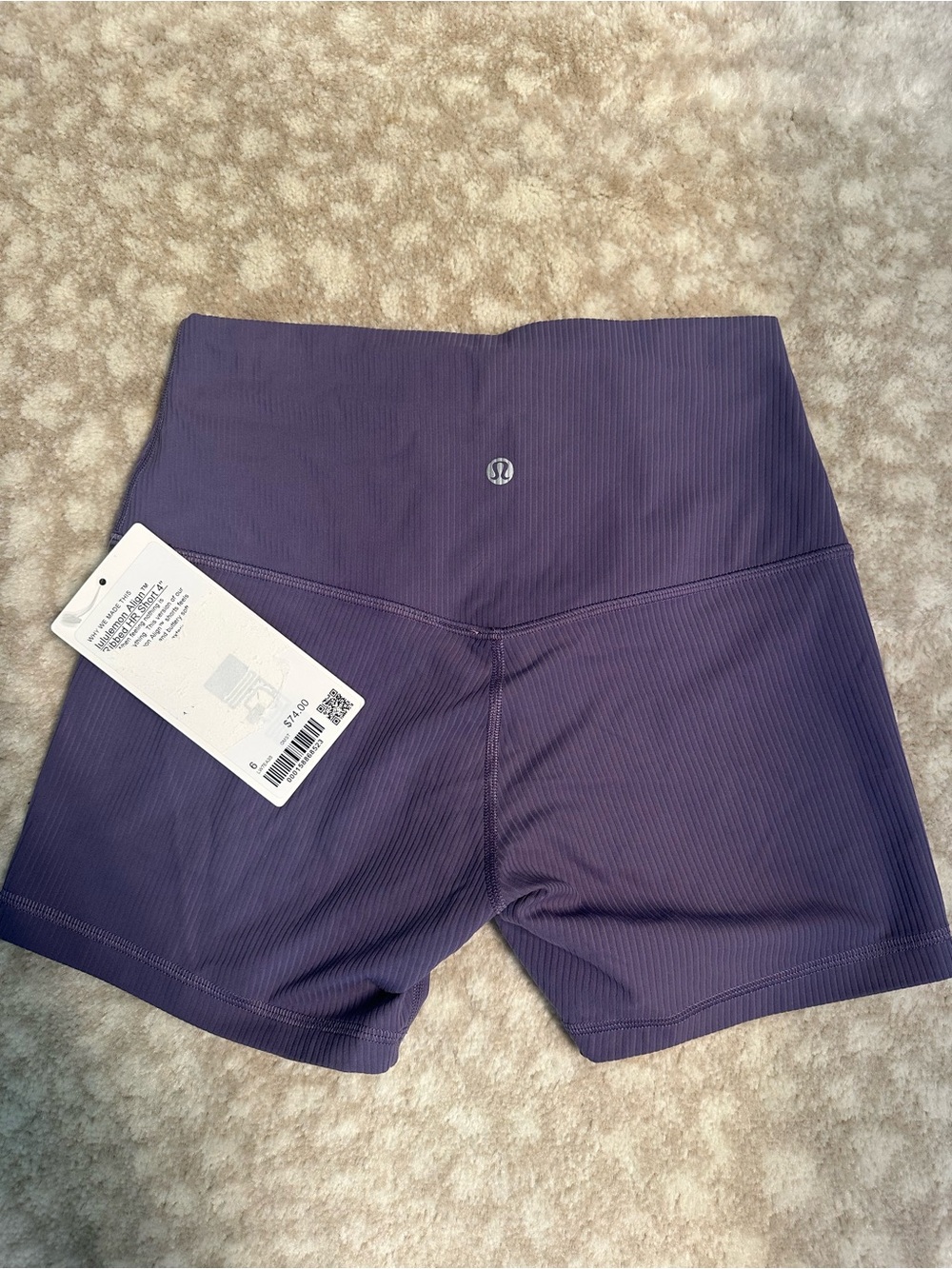 lululemon athletica Ribbed High-Rise Bike Shorts in Deep Purple